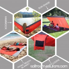 Zimtown Double Camping Hammock, Lightweight Portable Hammock - 2 Person Double Backpacking Hammock For Camping, Outdoor, Hiking, Travel, Beach, Yard green